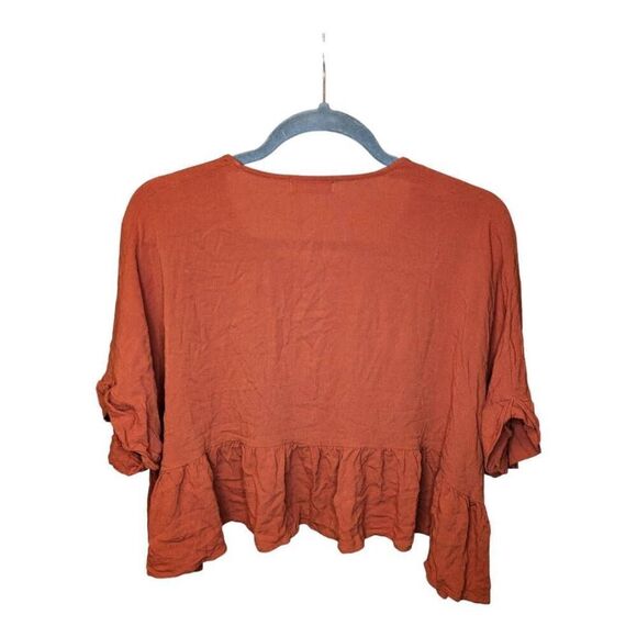 Vestique Orange Crop Top with Flared Bottom Women's Small/Medium - Picture 2 of 5
